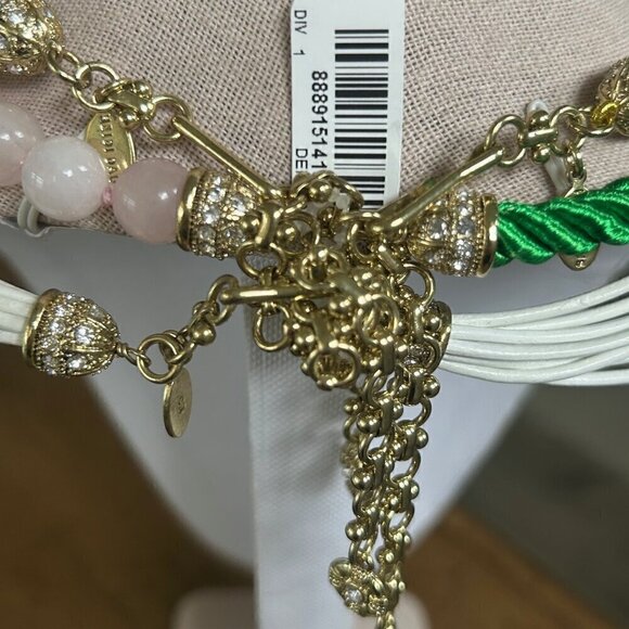 HEIDI DAUS Elegant Essentials 3 PIECE Leather , Cord , ROSE QUARTZ Necklace Set - Picture 5 of 5